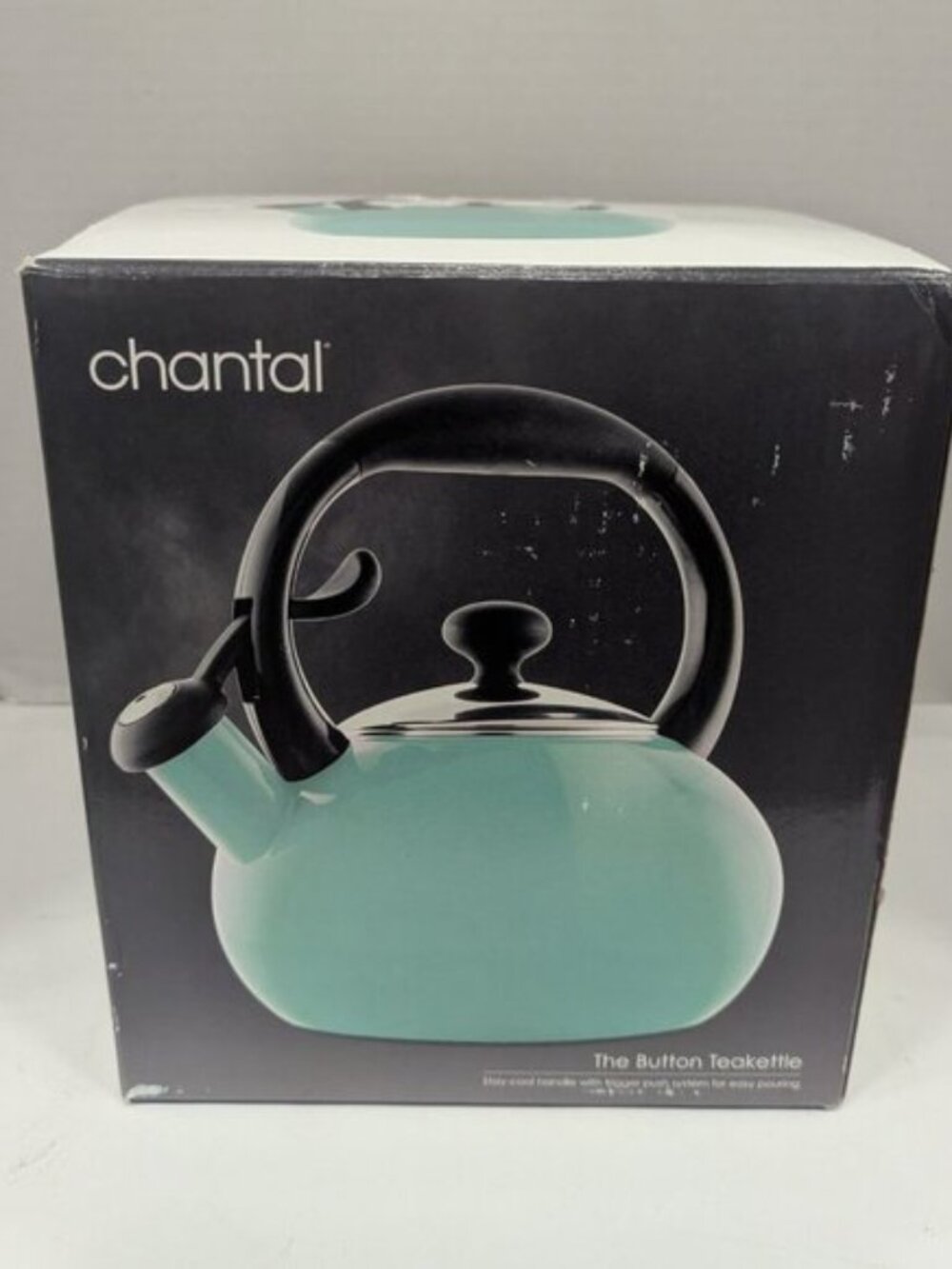 Chantal 1.8 QT Aqua Button Whistling Kettle – Enamel on Carbon Steel